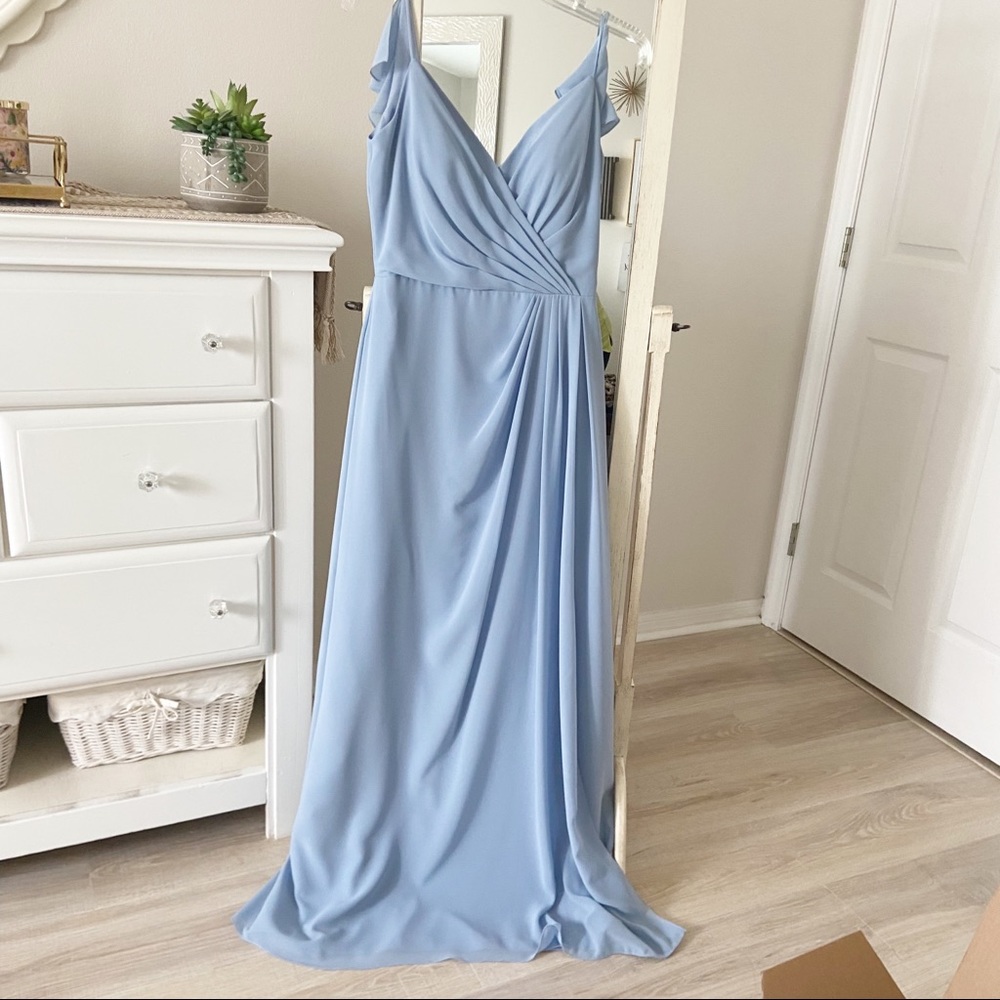 Blue Flutterback Dress - Picture 3 of 14